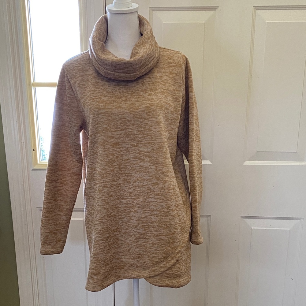 Lands' End Cozy Brown Cowl Neck Sweater 10-12
